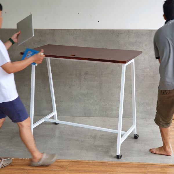 Bàn đứng di động 120x60x105cm gỗ tràm chân sắt lắp ráp FOS014