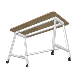 Chân sắt di động cho bàn làm việc 120x60cm sơn tĩnh điện CFOS001