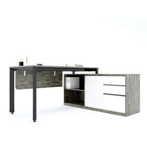 HBTA021 - Bàn giám đốc 160x140cm (mặt bàn 70) hệ Trian chân sắt tam giác