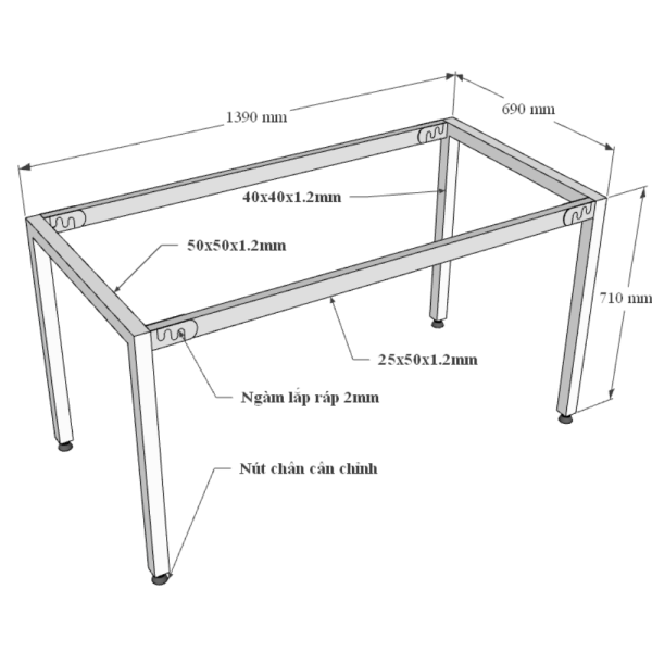 Bàn làm việc 140x70cm gỗ Plywood melamin màu bê tông hệ Uconcept HBUC042
