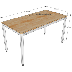Bàn làm việc 140x70cm gỗ Plywood melamin màu bê tông hệ Uconcept HBUC042