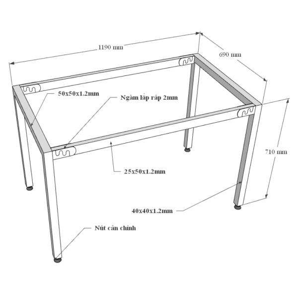 Bàn làm việc 120x70cm gỗ Plywood melamin màu bê tông hệ Uconcept HBUC041