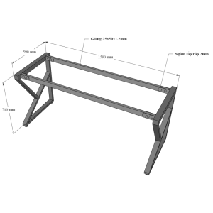 Bàn làm việc 160x60cm gỗ Plywood phủ melamin chân sắt Kconcept HBKC045