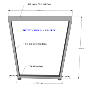 Bàn làm việc 180x70cm gỗ Plywood phủ melamin chân sắt Trapeze HBTC047