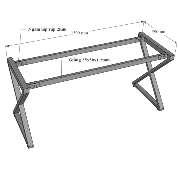 Bàn làm việc 160x60cm gỗ Plywood phủ melamin chân Xconcept HBXC048