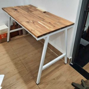 Bàn làm việc 120x60cm gỗ tràm chân sắt chữ A hệ Minimal SPD68201
