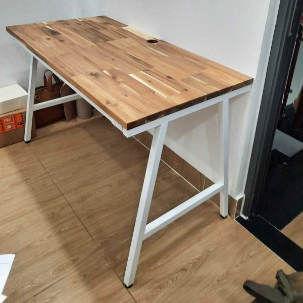 Bàn làm việc 120x60cm gỗ tràm chân sắt chữ A hệ Minimal SPD68201