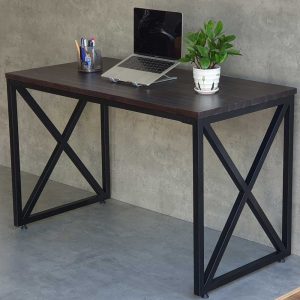 Bàn làm việc 120x60cm gỗ tràm chân sắt chữ X hệ Minimal HBMN035