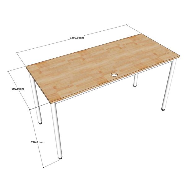 Bàn làm việc 140x60cm gỗ tự nhiên hệ OMA HBOM003