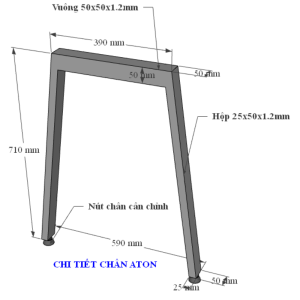 Bàn làm việc 160x60cm gỗ cao su chân sắt hệ Aton HBAC026