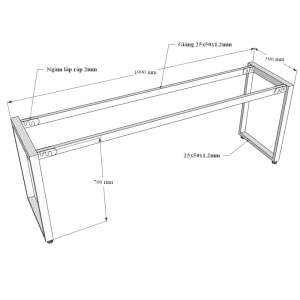 Bàn làm việc 200x60cm gỗ tràm hệ Wooden HBWD036