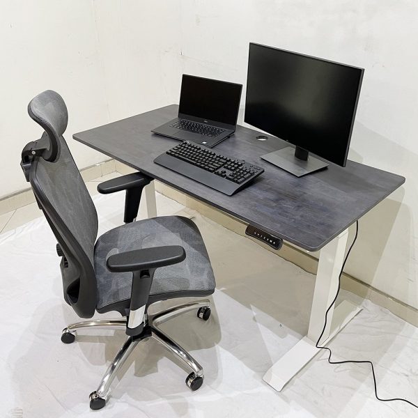 Bàn FlexiDesk mặt gỗ cao su 2 khớp chỉnh điện FLD001