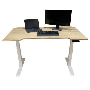 Bàn nâng hạ FlexiDesk gỗ Plywood vân sồi 2 khớp chỉnh điện FLD004