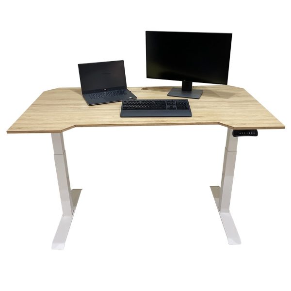Bàn nâng hạ FlexiDesk gỗ Plywood vân sồi 2 khớp chỉnh điện FLD004
