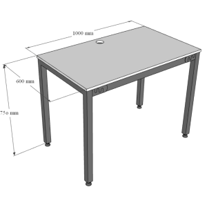 Bàn làm việc 100x60cm gỗ Plywood chân Uconcept HBUC038