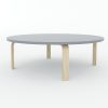 Bàn mầm non ngồi bệt mặt bàn tròn  80x80x28cm gỗ cao su nhiều màu KGD018