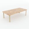 Bàn mầm non chữ nhật ngồi bệt 100x50x40cm gỗ cao su nhiều màu KGD017