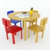 Bộ Bàn Ghế Mầm Non 1 bàn tròn và 4 ghế gỗ cao su KGD013