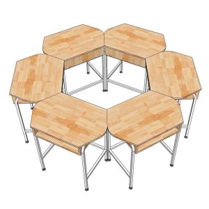 Bàn đơn module gỗ tự nhiên chân sắt PSD034