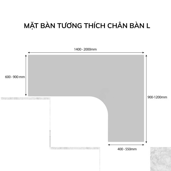 bàn nâng hạ chiều cao góc L