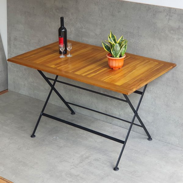 Bàn ngoài trời xếp gọn REFORD 120x75cm gỗ tràm  CFD68075