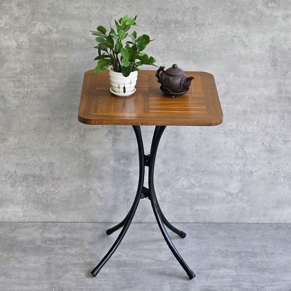 Bàn cafe ngoài trời gỗ chân sắt Kite01 vuông 55cm CFD68059
