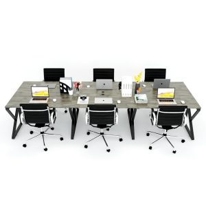 HBKC012 - Bàn cụm 6 360x120 KConcept chân sắt lắp ráp