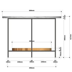 Bàn Sofa Olivia 2 tầng chân sắt TT68132