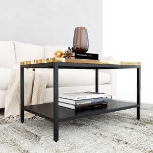 Bàn Sofa 2 tầng mặt gỗ Tràm chân sắt TT68130