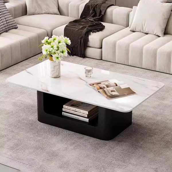 Bàn sofa chữ nhật 120x60x45cm mặt đá ceramic TT68295