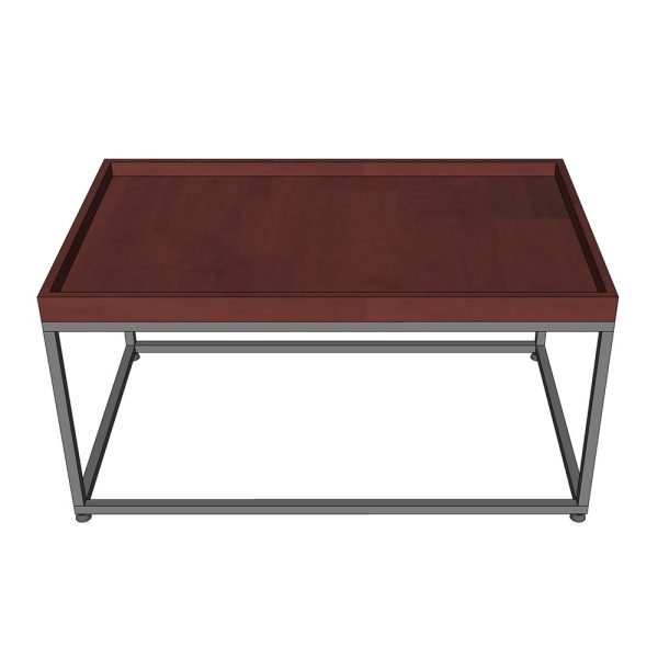 Bàn sofa chữ nhật mặt gỗ chân sắt TT68200