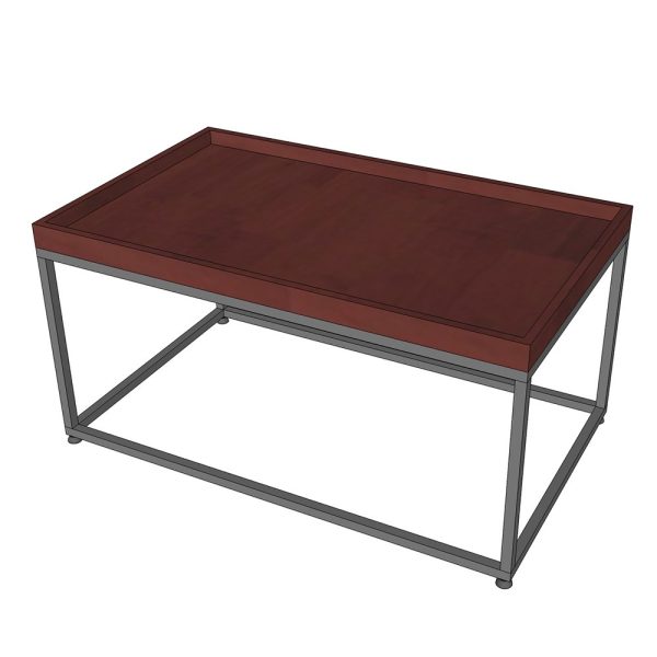 Bàn sofa chữ nhật mặt gỗ chân sắt TT68200