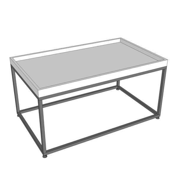 Bàn sofa chữ nhật mặt gỗ chân sắt TT68200