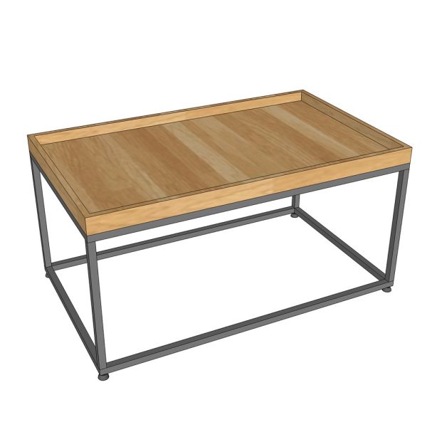 Bàn sofa chữ nhật mặt gỗ chân sắt TT68200