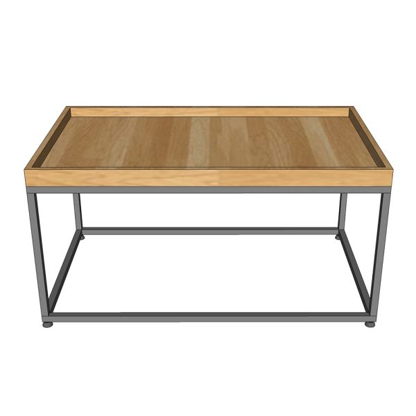 Bàn sofa chữ nhật mặt gỗ chân sắt TT68200