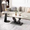 Bàn sofa đôi mặt đá ceramic chân sắt TT68287