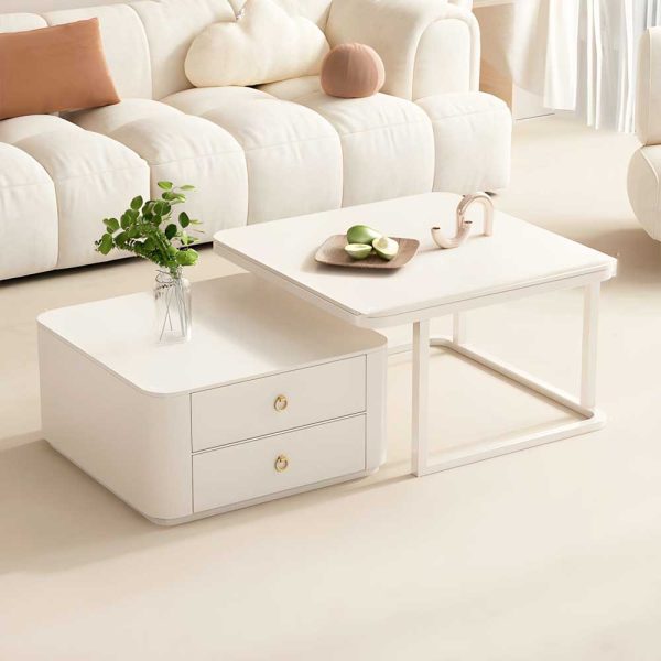 Bàn sofa đôi mặt đá ceramic chân sắt TT68296