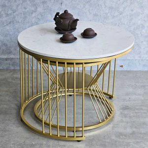 Bàn sofa đôi mặt đá khung sắt TT68214