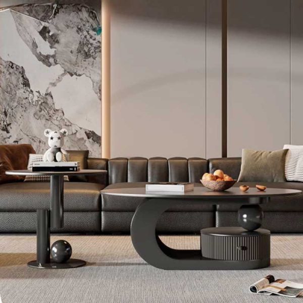 Bàn sofa đôi mặt đá chân sắt TT68288
