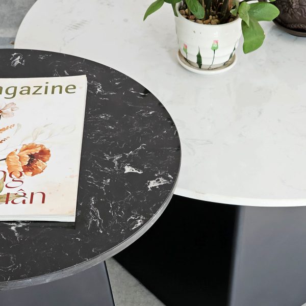 Bàn sofa đôi mặt đá ceramic chân sắt TT68241