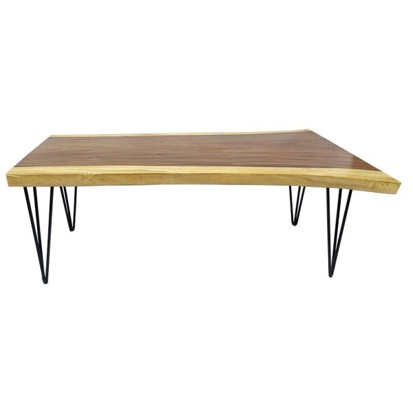 Bàn sofa Gỗ Me Tây Nguyên Tấm 120x60cm chân HairPin BMT065