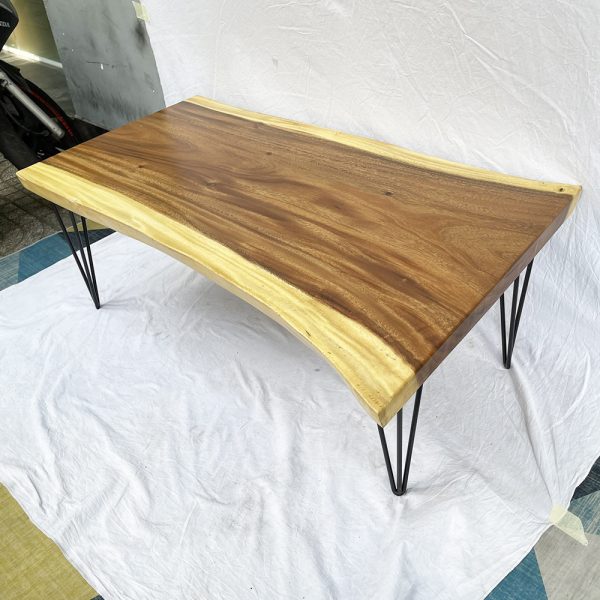 Bàn sofa Gỗ Me Tây Nguyên Tấm 120x60cm chân HairPin BMT065