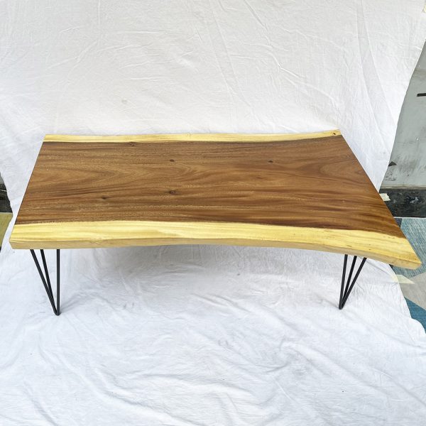 Bàn sofa Gỗ Me Tây Nguyên Tấm 120x60cm chân HairPin BMT065