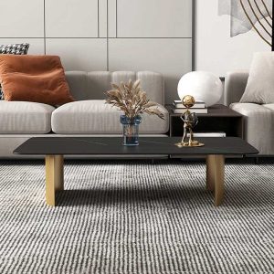 Bàn sofa chữ nhật 120x60x45cm mặt đá chân sắt TT68299