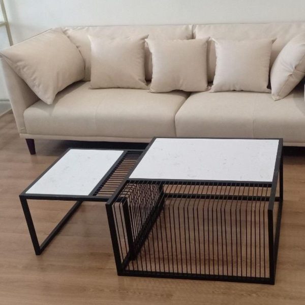 Bàn sofa mặt đá khung sắt sơn tĩnh điện TT68119