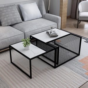 Bàn sofa mặt đá khung sắt sơn tĩnh điện TT68119