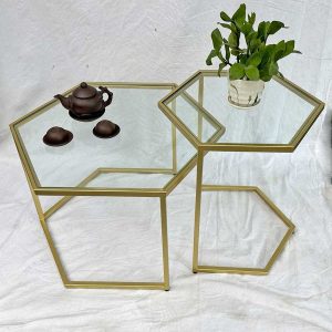 Bàn sofa lắp ghép mặt kính khung sắt sơn tĩnh điện TT68239