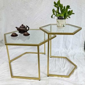 Bàn sofa lắp ghép mặt kính khung sắt sơn tĩnh điện TT68239