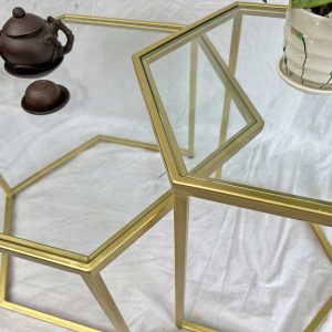 Bàn sofa lắp ghép mặt kính khung sắt sơn tĩnh điện TT68239