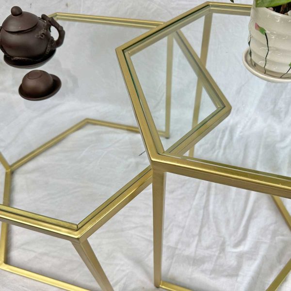 Bàn sofa lắp ghép mặt kính khung sắt sơn tĩnh điện TT68239